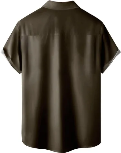 Vista 2 de Camisas hawaianas para hombre, holgadas, de manga corta, camisas de playa para hombre, camisas casuales de resort