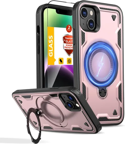 Vista 130 de Funda magnética para Google Pixel 9A compatible con cargador inalámbrico MagSafe, para Pixel 9A, funda de teléfono integrada de 360 °, con 2