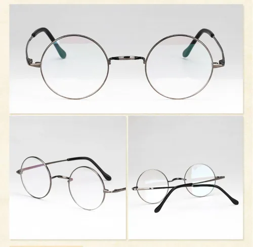 Vista 4 de Marco de gafas redondas retro de titanio puro sin almohadillas para la nariz