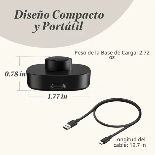 Vista 2 de Compatible con Cargador de Oura Ring Gen3 Tamaño 9, Dock de Carga Rápida y Segura con Cable USB-C, Diseño Apto para Viajes para Anillo Inteligente