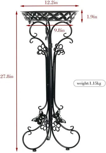 Vista 2 de Paquete de 2 soportes de metal para plantas en maceta, soportes altos para macetas para interiores y exteriores, estante decorativo para plantas