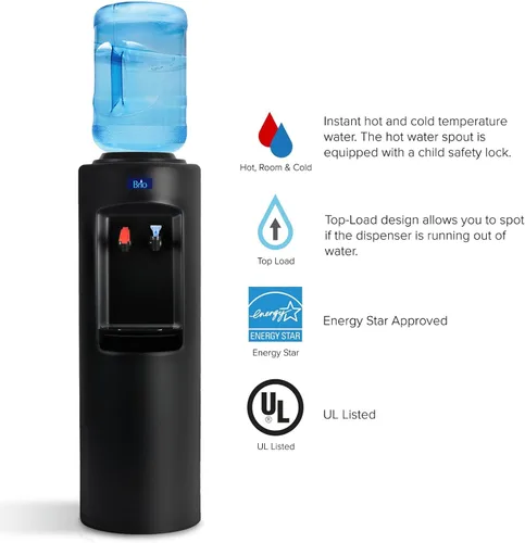 Vista 2 de Brio CL520 Dispensador enfriador de agua de carga superior de grado comercial, agua fría y caliente, serie esencial