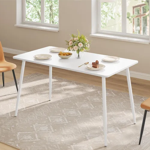 Vista 9 de VASAGLE Colección MAEZO - Mesa de comedor extensible para 4/6/8, mesa de cocina con patas cónicas, transiciones curvas, para comedor, cocina