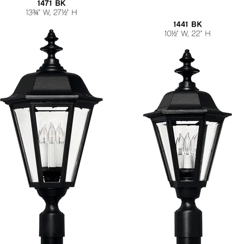Vista 4 de Manor House Collection Traditional One/Three Light - Poste para exteriores, montaje en muelle, color negro