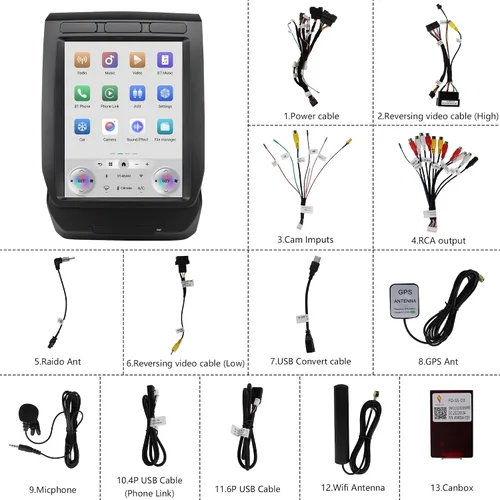 Vista 8 de Radio Cidava F150, estéreo CarPlay para F150 2015-2020, Super Duty 2017-2022 12.1 Inch Android Head Unit Replacement, Support Wired and Wireless