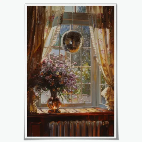 Vista 28 de WLZWD Arte de pared vintage de luna llena, impresión artística mística de bosque de medianoche, arte de academia oscura, póster estético, pintura