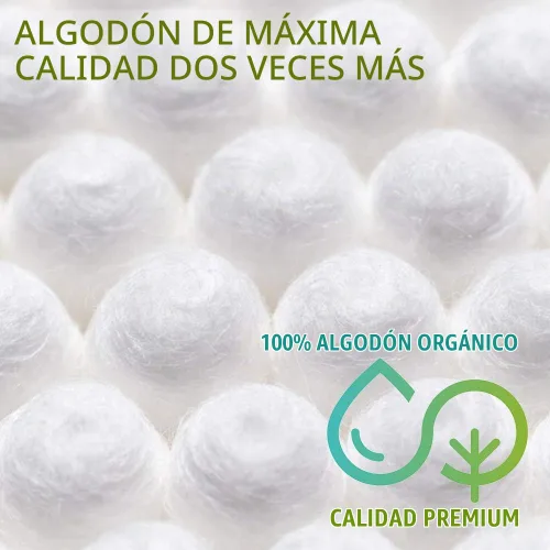 Vista 3 de Hisopos de algodón de bambú, 400 unidades, capullos de algodón vegano, palillos de madera natural con doble punta, hisopos de algodón orgánico