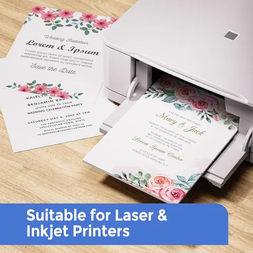 Vista 4 de CreGear 100 hojas de papel de cartulina blanco 8.5 x 11, 92lb/250gsm cartulina Cardstock Printer Paper 8.5 x 11, Heavy Thick Copy Papers for
