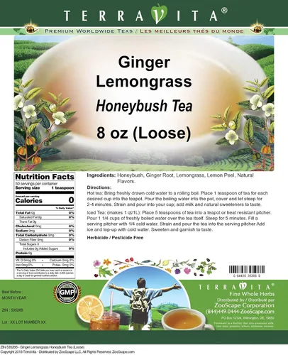 Vista 2 de Té Ginger Lemongrass Honeybush (suelto) (8 oz, ZIN: 535266)