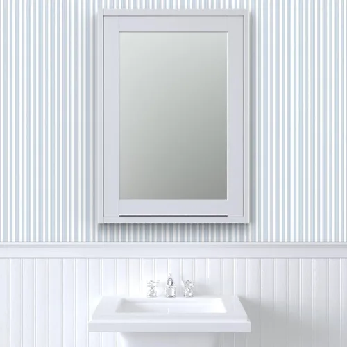 Vista 9 de Spoonflower Pale Stripe - Papel tapiz extraíble para cuarto de bebé Rollo de 24 x 144 pulgadas Rayas a rayas francesas azul y blanco