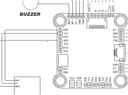 Vista 3 de Control de vuelo F405 Apoyo OSD Entrada 3-6S LIPO 12.6-25V para FPV RC Drone Quacopter