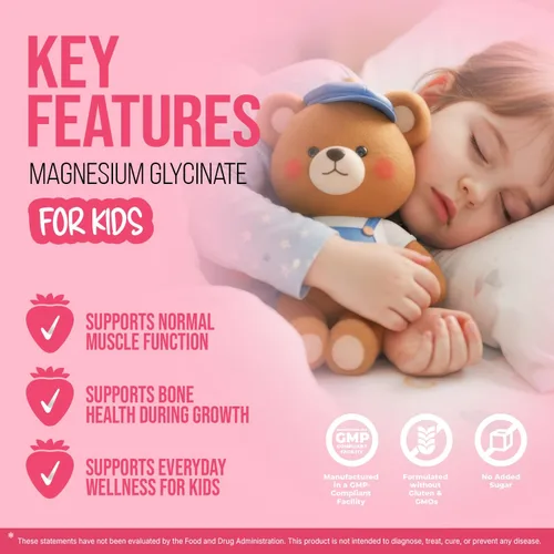 Vista 6 de Vita Guard Glicinato de magnesio puro para niños – Gotas de magnesio líquido de alta absorción para dormir, calma y apoyo muscular – Suplemento