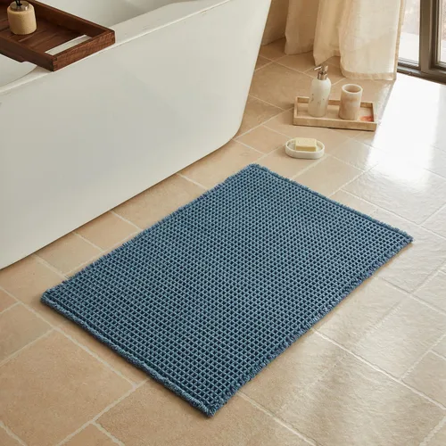 Vista 108 de Triohero Tapete de baño con diseño de gofre, tapete de baño pequeño y bohemio, antideslizante, lavable, ultra suave, súper absorbente, de secado