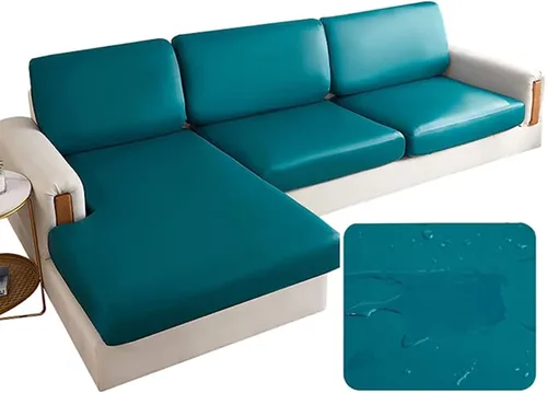 Vista 13 de Fundas de cojín de piel sintética, funda elástica para sofá, impermeable, protector de muebles de repuesto (A 1)