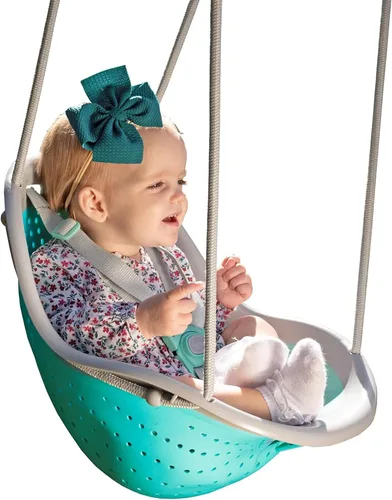 Vista 10 de XDP Recreation columpio para niños con estructura, juego portátil para el patio trasero, color aguamarina