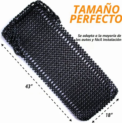 Vista 2 de ZONETECH Funda para Asiento con Cuentas de Madera y Diseño Encordado en Negro - Cojín Masajeador para Conductor de Vehículo de Calidad Superior