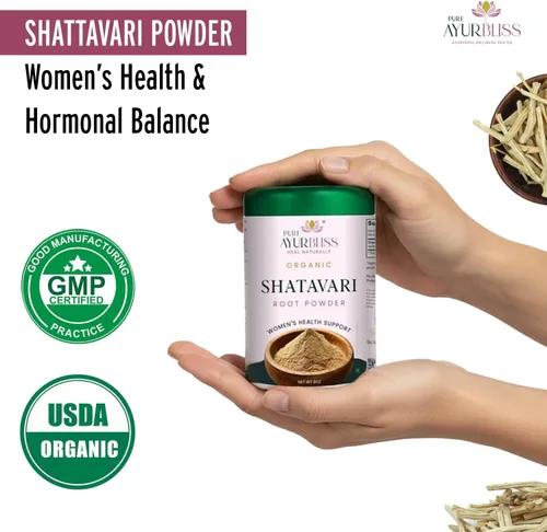 Vista 3 de Polvo de raíz de Shatavari 100% orgánico, equilibrio hormonal, bienestar menstrual, apoyo de fertilidad y vitalidad diaria para mujeres, polvo