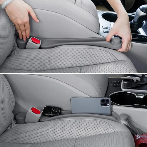 Vista 15 de Givifive Juego de 2 rellenos de espacio para asiento de automóvil, espuma suave, multifuncional, con organizador y función de gancho, tapón
