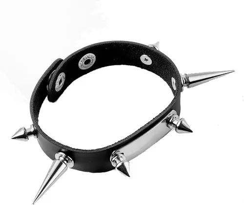 Vista 10 de Eigso Steampunk Retro Spike Cuff Bracelet para hombres y mujeres (negro)