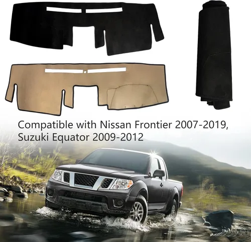 Vista 7 de Protector de alfombra para salpicadero, consola central interior personalizada compatible con Nissan Frontier 2007-2019, Suzuki Equator 2009-2012