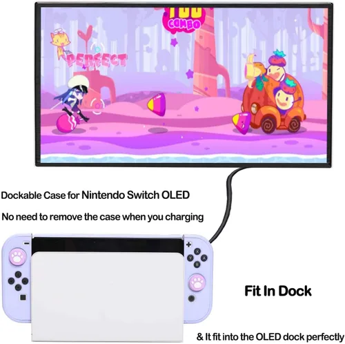 Vista 3 de Accessories Bundle for Nintendo Switch OLED - YOOWA girly Accessory Kit NS Oled Set with Carrying Case Protective Cover Screen Protector Game Card