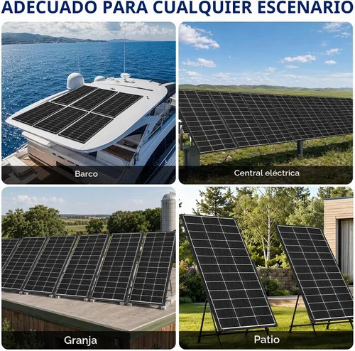 Vista 10 de 200 Watt Solar Panels N-Type 18BB Solar Panel 25.6% High-Efficiency Transparente