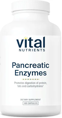 Vista 6 de Vital Nutrients Enzimas pancreáticas de 1000 mg (fuerza completa) - Suplemento de digestión de pancreatina con proteasa, amilasa y lipasa - Enzimas