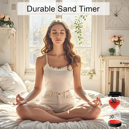 Vista 4 de Temporizador de arena de 1 minuto, reloj de arena de plástico para niños, temporizador de reloj de arena acrílico, reloj de arena pequeño de 1 Rojo