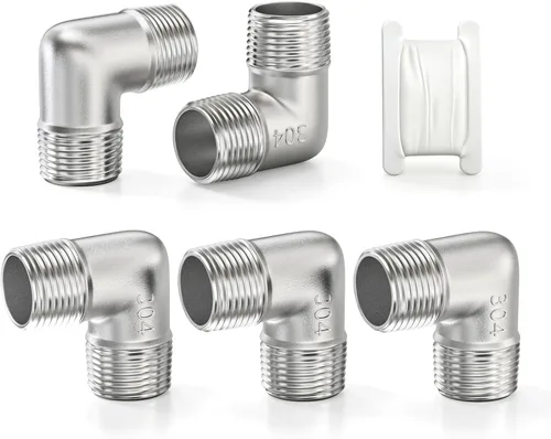 Vista 12 de TAISHER 2 piezas de acero inoxidable 304 accesorios de codo de 90 grados, tubo hembra NPT de 1 pulgada a 1 pulgada NPT hembra 304 accesorio