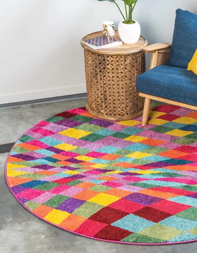 Vista 10 de Unique Loom Estrella Collection - Alfombra geométrica, abstracta, colorida, moderna, ecléctica, 3 pies 3 pulgadas x 5 pies 3 pulgadas, multicolor