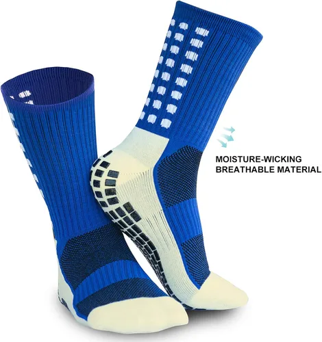Vista 2 de 2 pares de calcetines deportivos antideslizantes para fútbol baloncesto hockeyfutbol yoga con agarres para adultos tallas de zapatos 6-115 2 pares
