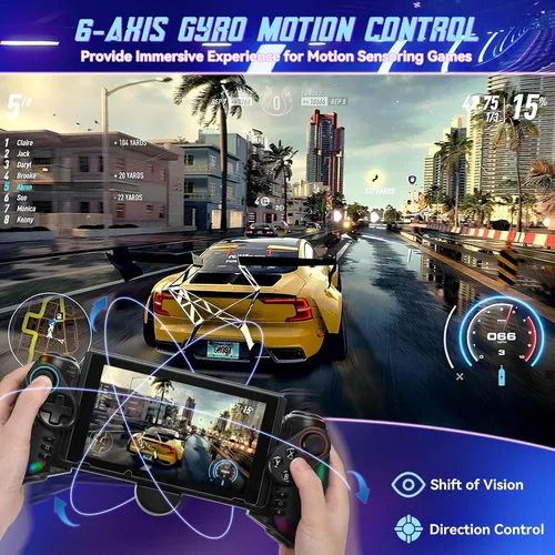 Vista 3 de Grathia Wireless Switch Controller for Nintendo SwitchOLED, RGB One-Piece Joypad Controller with Adjustable TURBO and Dual Motor Vibration Handheld