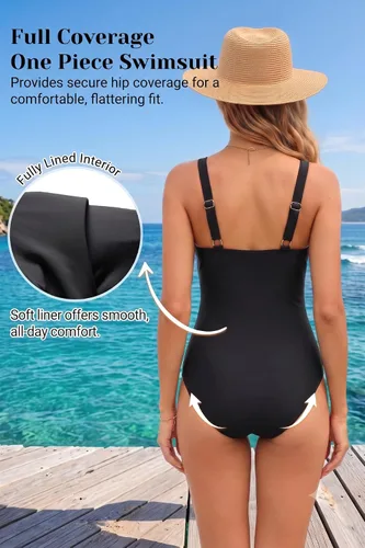 Vista 4 de Tempt Me Trajes de baño de una pieza con control de abdomen Negro
