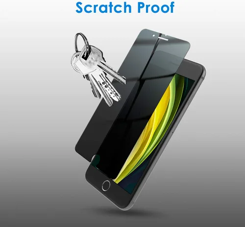 Vista 5 de JETech Protector de pantalla de privacidad para iPhone SE 3/2 (Edición 2022/2020), iPhone 8 y iPhone 7, Película de vidrio templado anti espía, 2