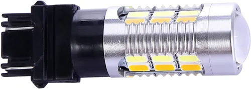 Vista 5 de 3157 3057 3357 4157 - Bombillas LED de señal de giro blanco amarillo ámbar Switchback 22 SMD con proyector, para enchufe estándar, no CK, par de 2