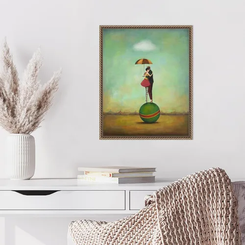 Vista 5 de Amanti Art Lienzo enmarcado para pared, 20 x 16 pulgadas, romance de circo, por Duy Huynh, lienzo enmarcado para pared, obras de entretenimiento