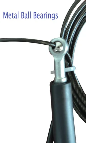 Vista 2 de Cuerda de saltar de cable de grado profesional con rodamientos de bolas de metal y una funda de transporte gratis, ideal para dominar dobles bajos