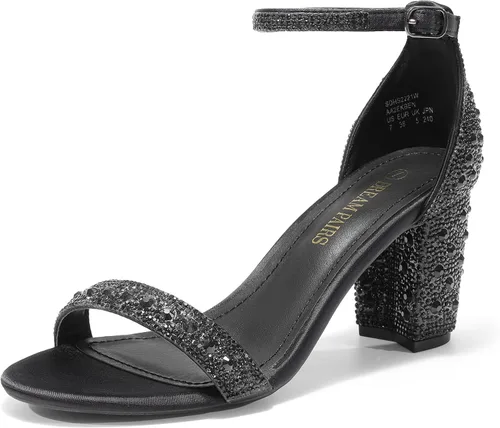 Vista 38 de DREAM PAIRS - Sandalias de tacón grueso y bajo para mujer