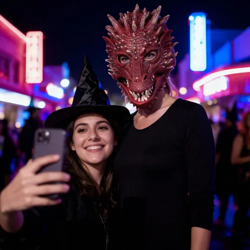 Vista 5 de Creativity - Máscara de media máscara de dragón con mandíbula móvil, para Halloween, carnaval, cabeza 3D, máscara de látex (rojo)