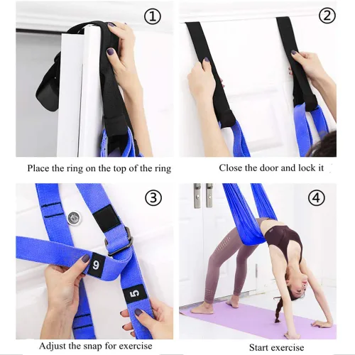 Vista 2 de TOCO FREIDO Correa Elástica para la Cintura, la Parte Posterior y las Piernas/Banda de Fitness para Yoga, Entrenador de Asistencia para Estiramiento
