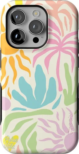 Vista 105 de Casely Funda para iPhone 14 Pro Viva La Vida Frida Kahlo Collage Floral Compatible con MagSafe Diseño protector audaz