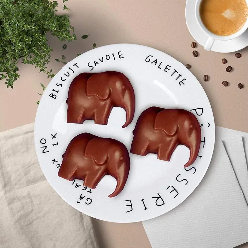 Vista 6 de Molde de silicona para caramelos de chocolate y elefante, 12 cavidades, molde de bomba de grasa gomosa, resina de arcilla, mini molde de crayón