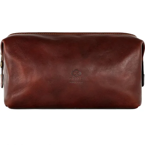 Vista 9 de Time Resistance Bolsa de Aseo de Cuero Estuche de Cosméticos Kit Dopp Elegante Italiano, Negro, Classic