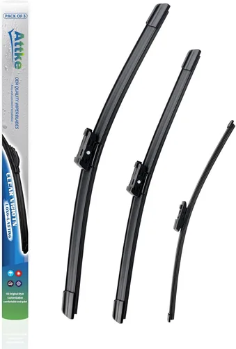 Vista 23 de ATTKE Limpiaparabrisas para Todo Clima, 15" + 15" Delanteros y 13" Trasero para Jeep Wrangler 2008-2018, Estilo OE Genuino (3 Limpiaparabrisas)