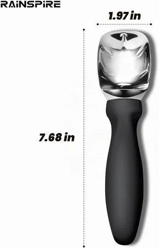 Vista 2 de Rainspire Cuchara de helado de acero inoxidable con mango cómodo, cuchara para helado resistente, pala para helado, ideal para cucharas de helado
