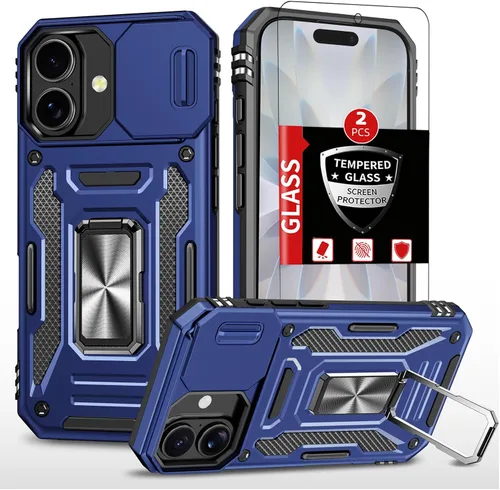 Vista 31 de Funda para iPhone 12 Pro Max con 2 protectores de pantalla, cubierta deslizante integrada para cámara para 12Pro Max, funda para teléfono