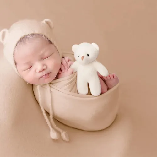Vista 3 de Accesorios para Fotografía de Recién Nacidos, Envolturas para Recién Nacidos para Bebés Niños y Niñas, Manta Elástica para Sesión Fotográfica
