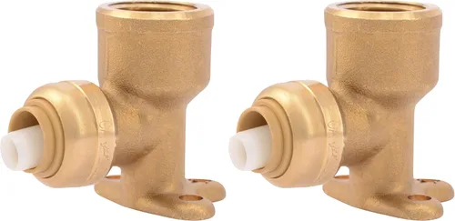 Vista 6 de SharkBite Codo de oreja de caída de 1/2 pulgada x 1/2 pulgada, FNPT, Empuje para conectar accesorios de plomería de latón, tubo PEX, cobre, CPVC