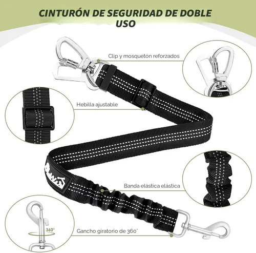 Vista 8 de SlowTon Arnés de Cinturón de Seguridad para Perro para Coche, Arnés de Coche para Perros Ajustable de Malla Transpirable y Arnés de Cinturón de Negro