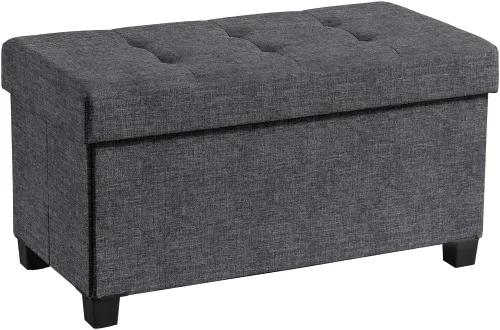 Vista 10 de Ornavo Home Banco otomano de almacenamiento grande de 30 pulgadas con patas Gris